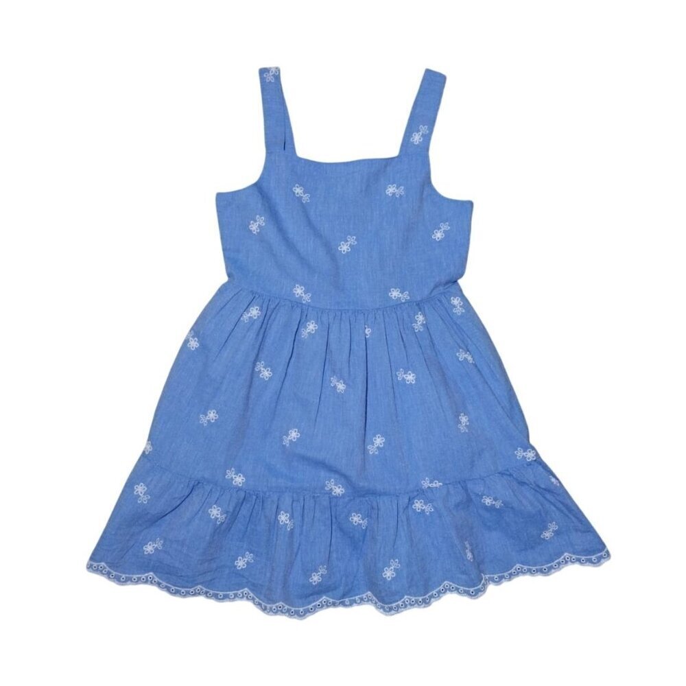 Cat & Jack Toddler Girls XS 4/5 Blue Floral Embroidered Dress, NWT.